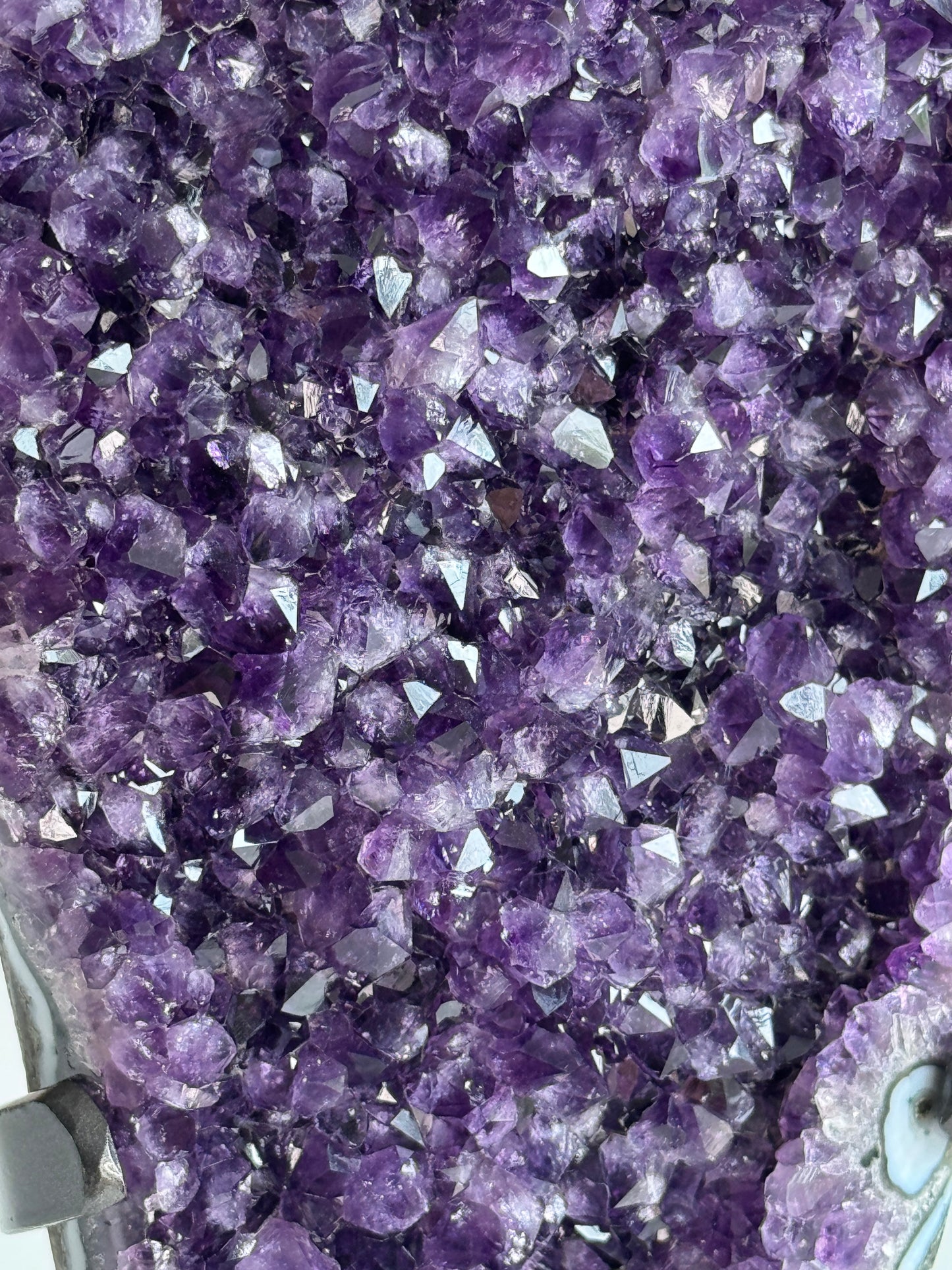 Natural Uruguay Amethyst Angel Wing on Custom Stand | Deep Purple Druzy Statement Crystal | 13" Tall | 6.6 lb