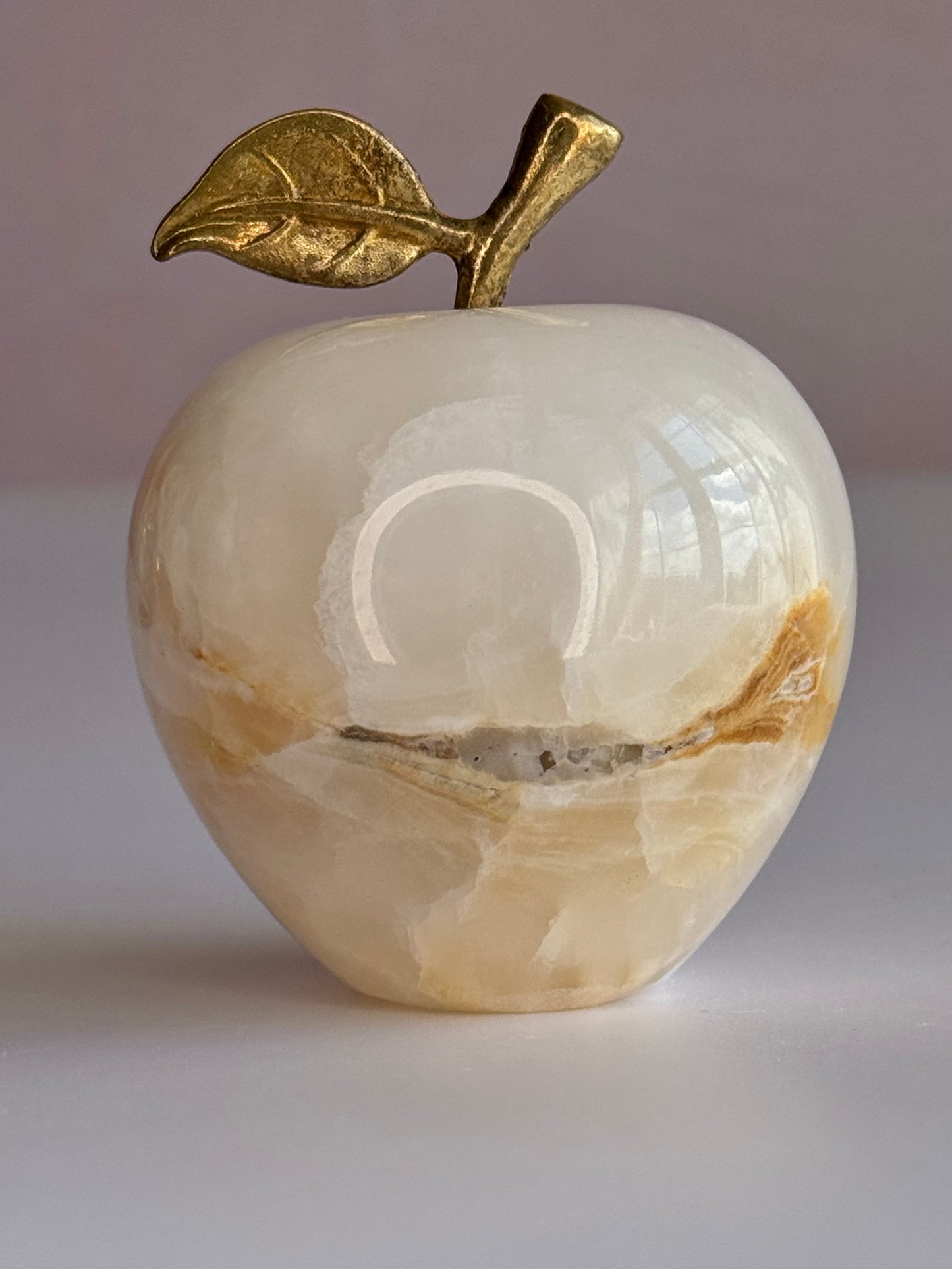 White Onyx Apple Carving
