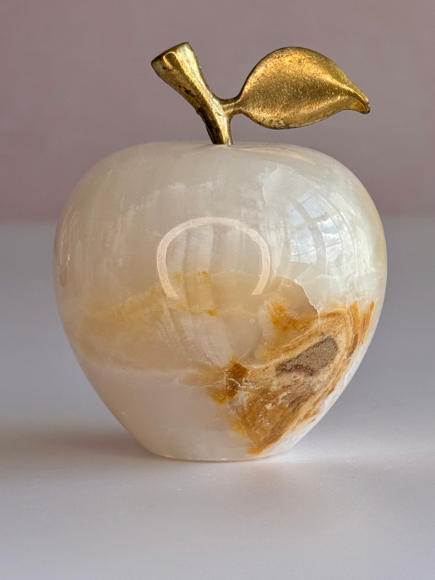 White Onyx Apple Carving