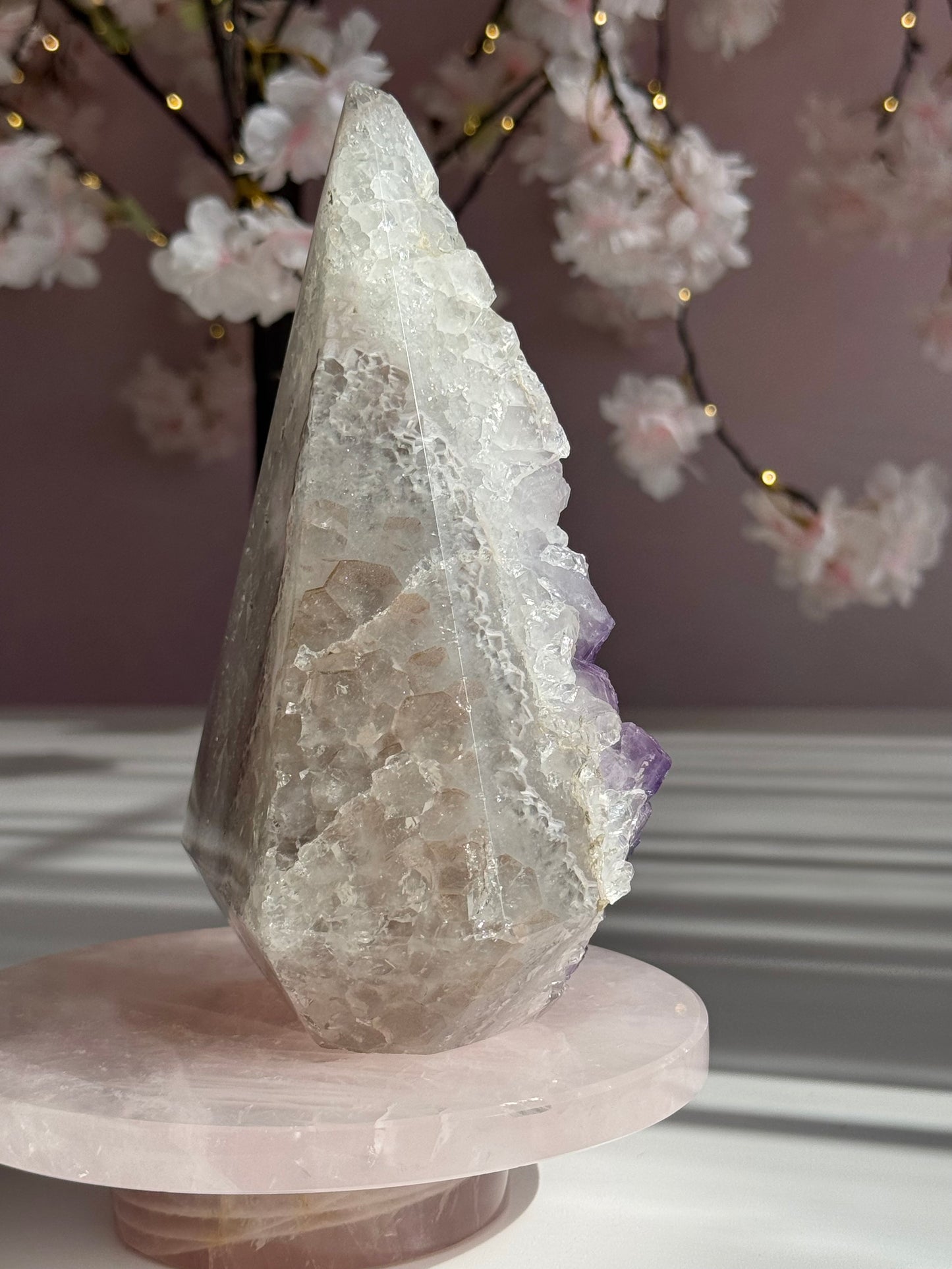 Natural Uruguay Lavender Druzy Amethyst Pyramid ⭐