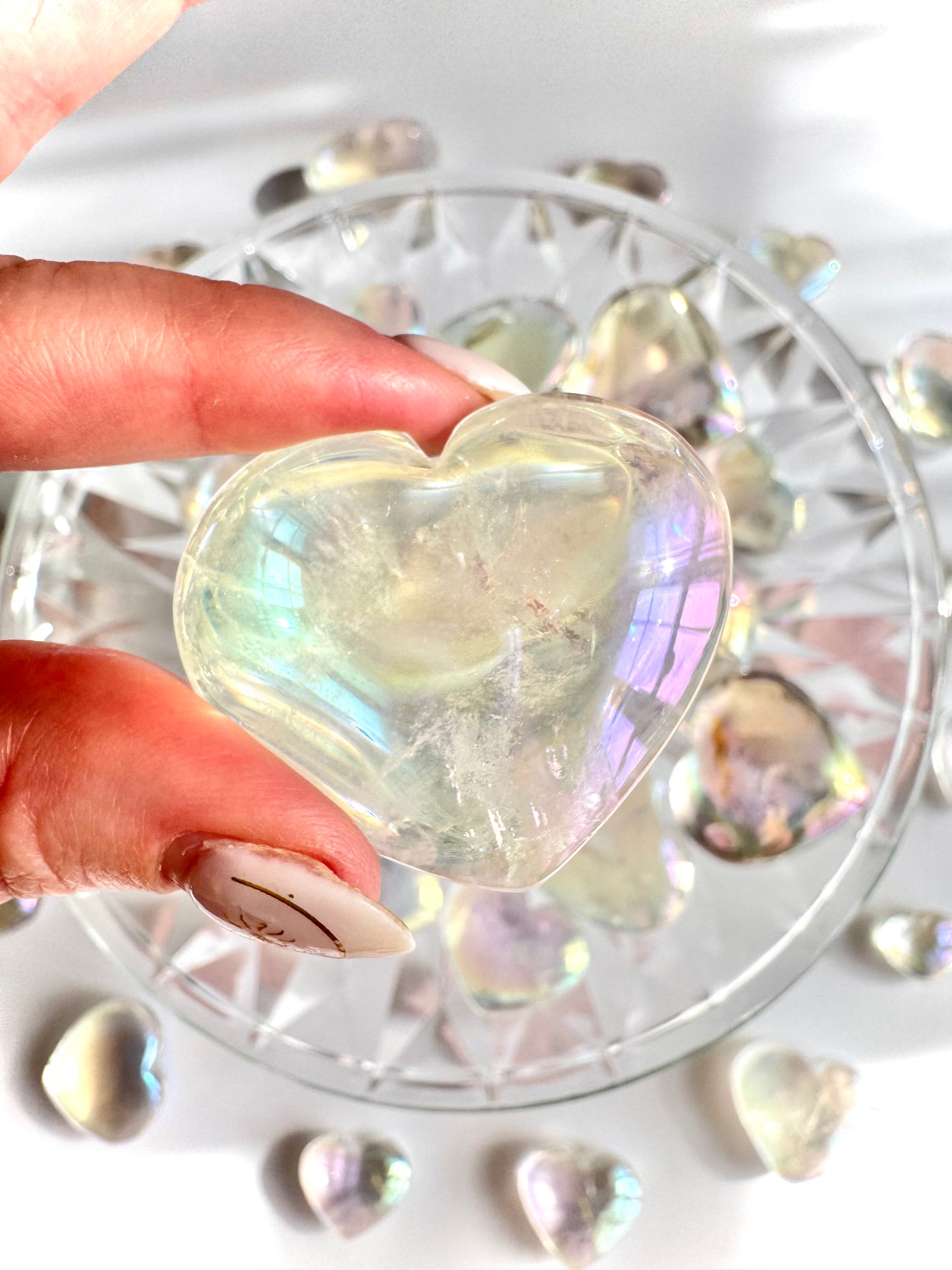 Angel Aura Clear Quartz Tumbled Stone