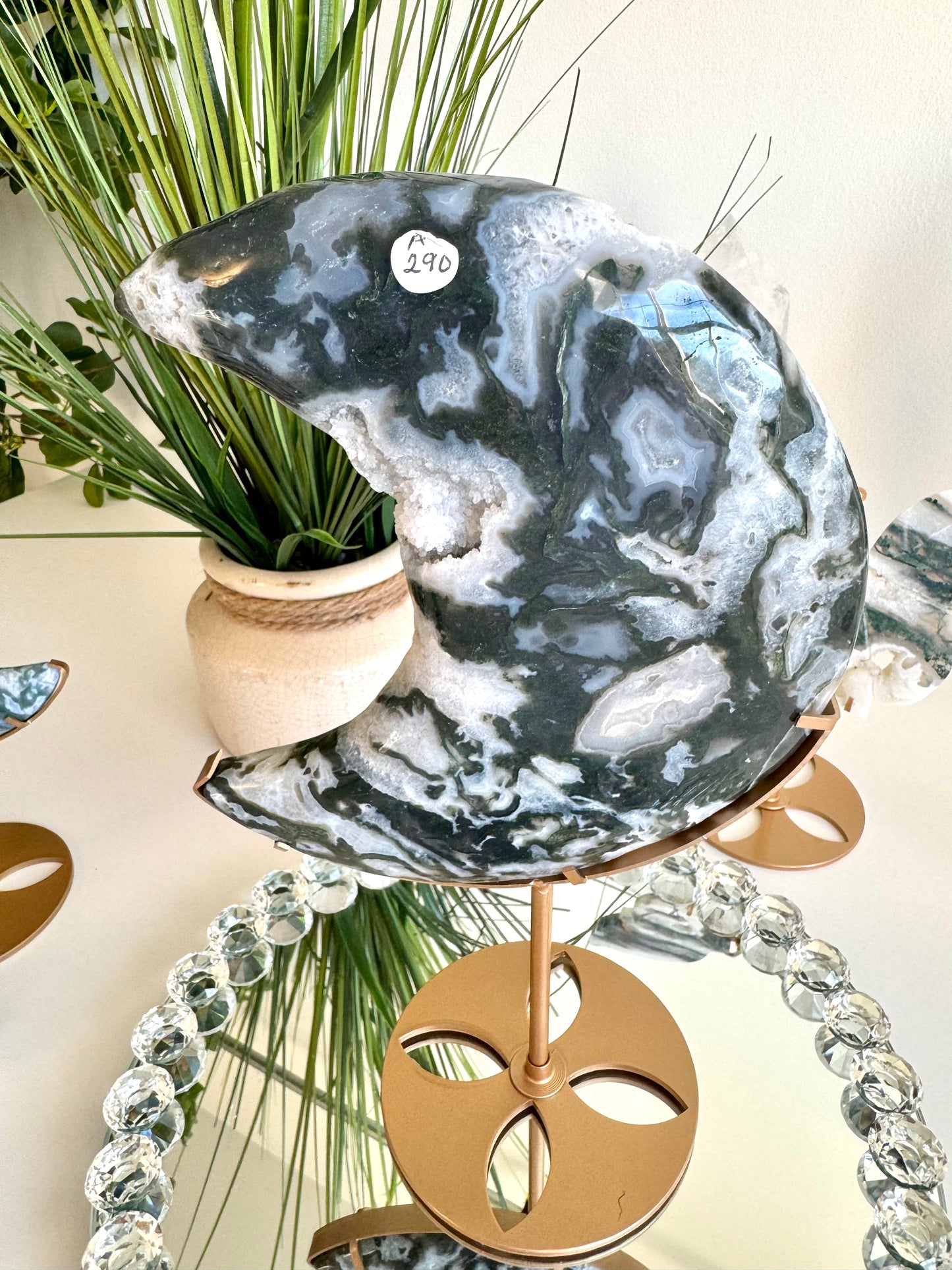 Moss Agate Moon | Growth • Balance • New Beginnings Crystal