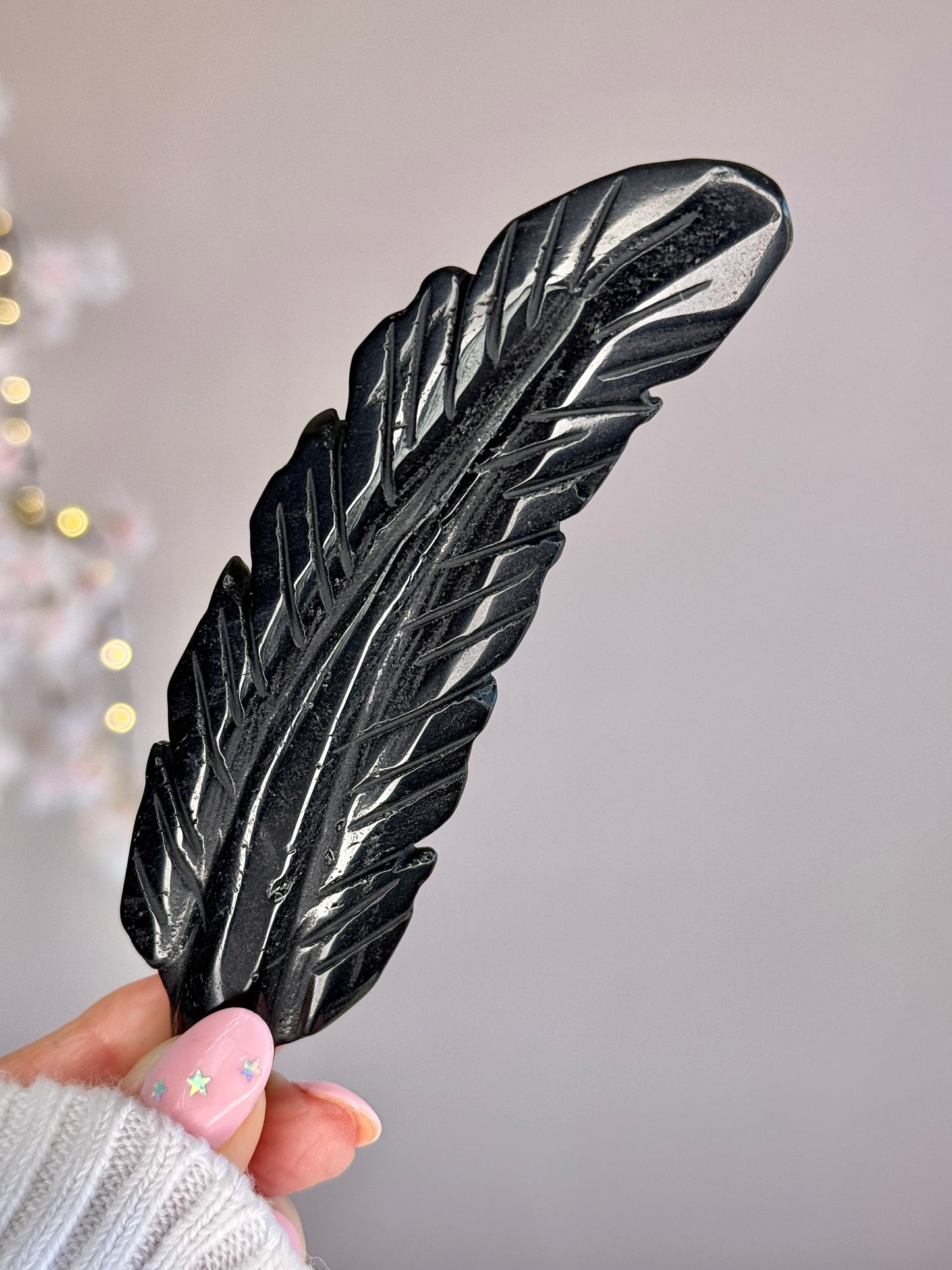 Hand Carved Crystal Feather | Natural Crystal Feather Carving | Rose Quartz, Sodalite, Moss Agate, Golden Healer