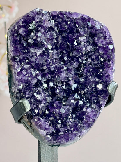 Uruguay Amethyst Druzy Cluster on Custom Stand