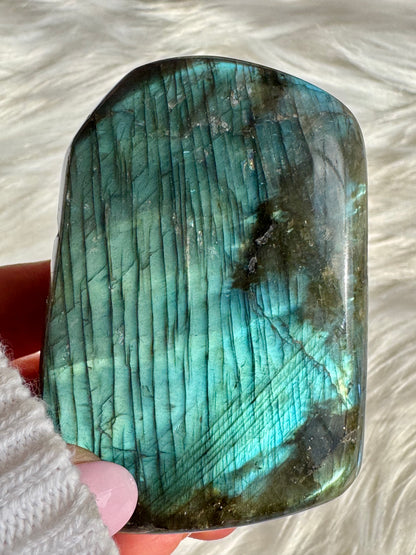 Flashy Labradorite Freeform — Teal Blue Flash