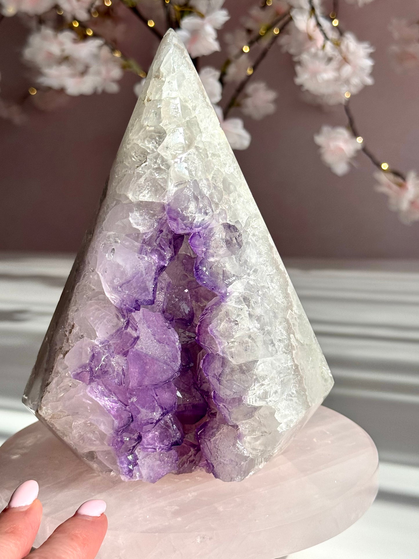 Natural Uruguay Lavender Druzy Amethyst Pyramid ⭐