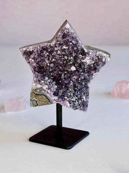 Amethyst Star on stand