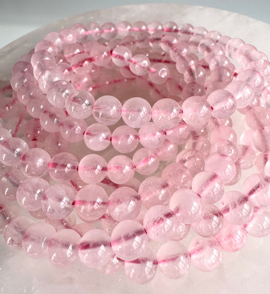 Rose Quartz Stacking Bracelet Set of 3 – 6mm Beads