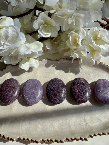 Lepidolite Palm Stone | Worry Stone