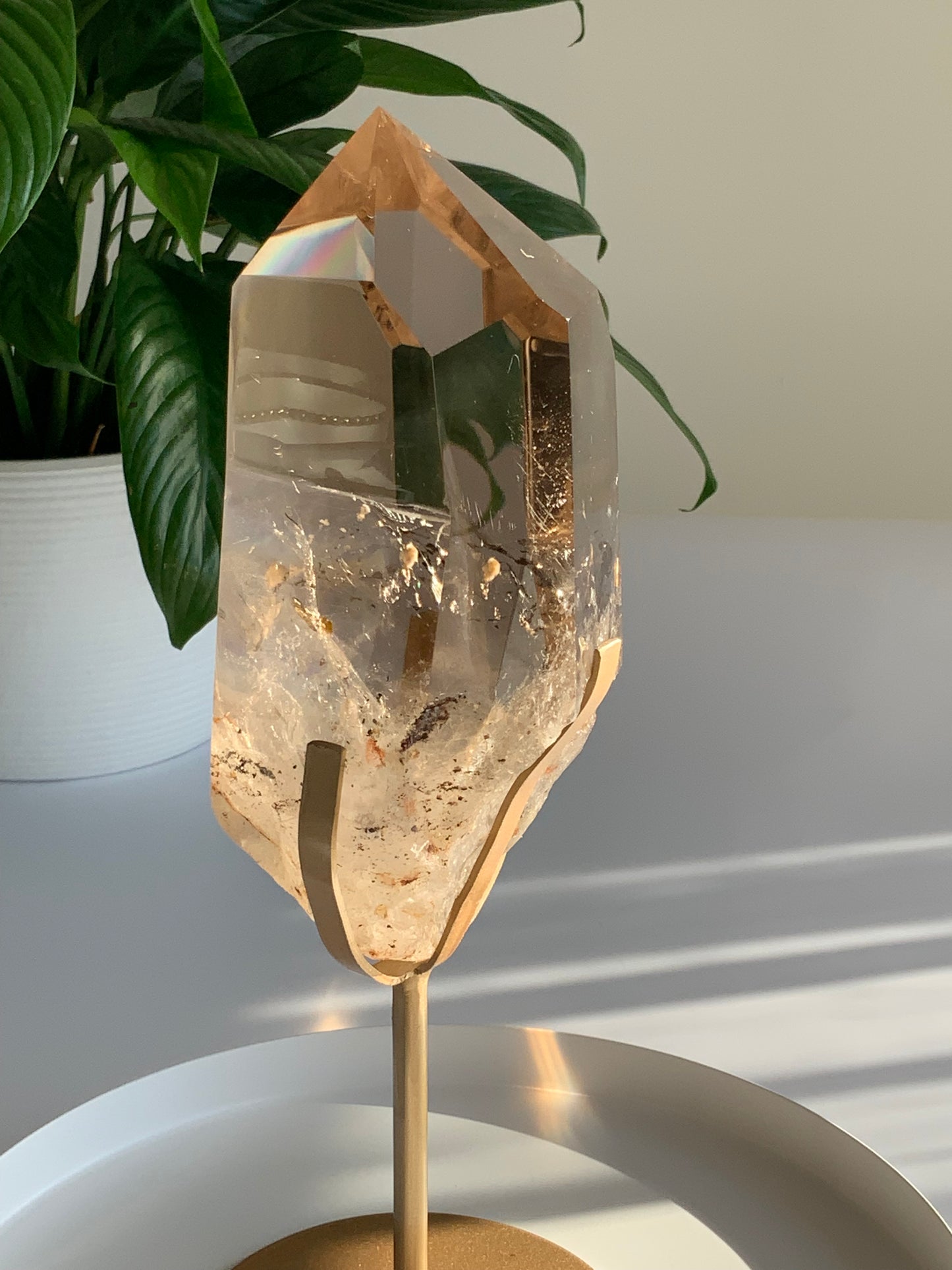 Gorgeous Smoky Quartz Point on Custom Stand