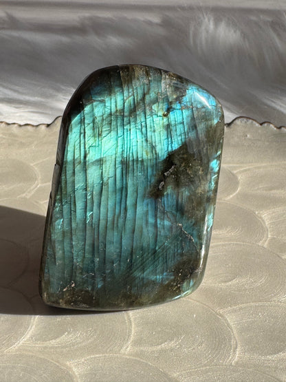Flashy Labradorite Freeform — Teal Blue Flash