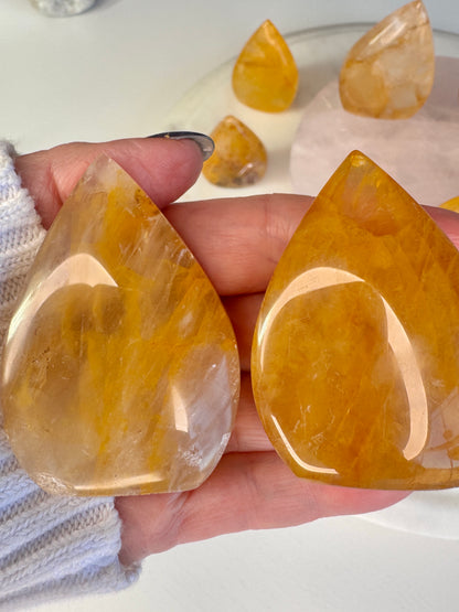 Golden Healer Quartz Mini Flames | Golden Crystal Carvings