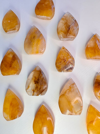 Golden Healer Quartz Mini Flames | Golden Crystal Carvings