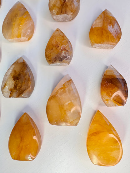 Golden Healer Quartz Mini Flames | Golden Crystal Carvings