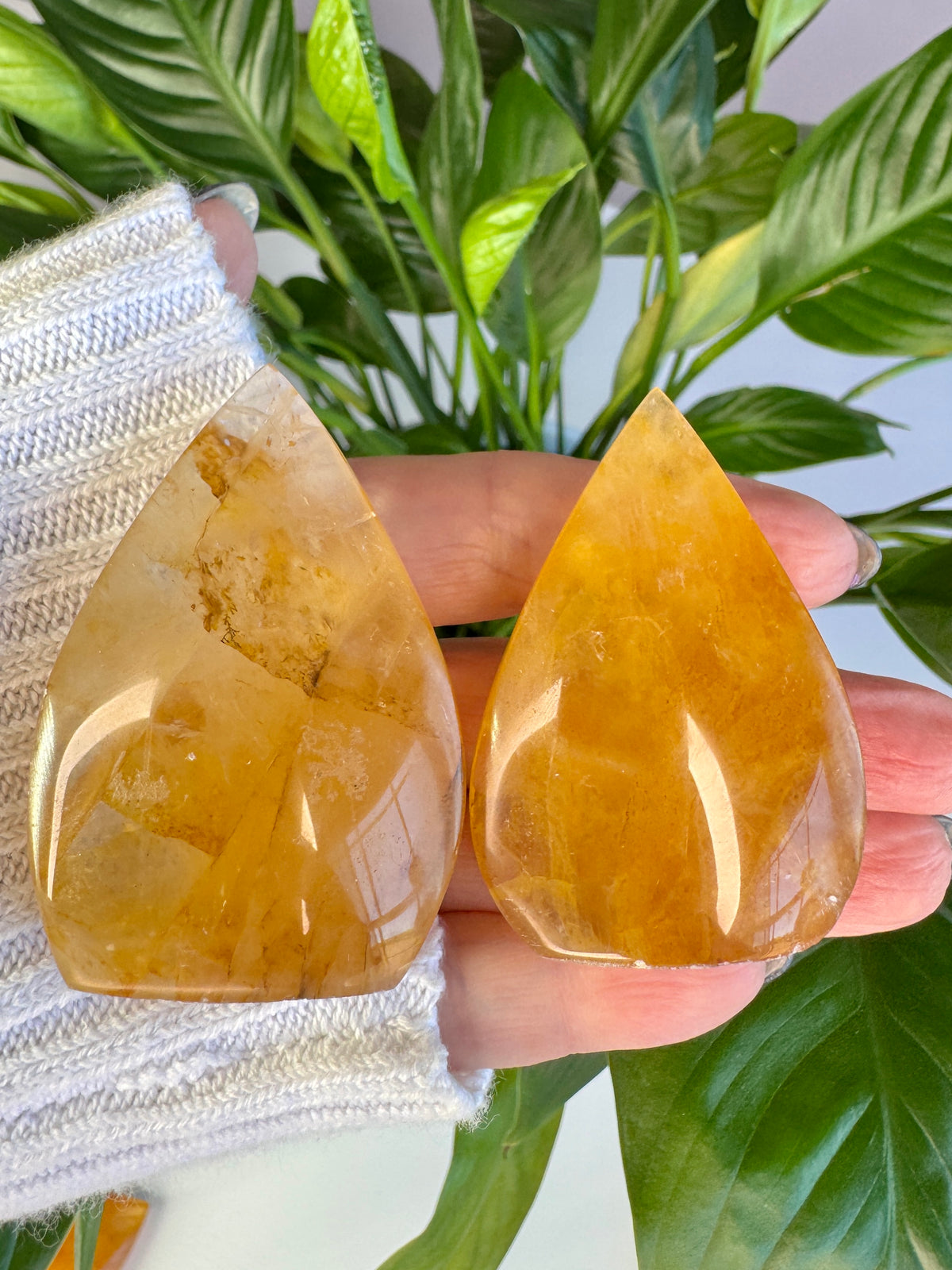 Golden Healer Quartz Mini Flames | Golden Crystal Carvings
