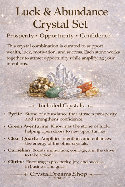 Luck & Abundance Crystal Set | Manifest Wealth, Prosperity & Opportunity