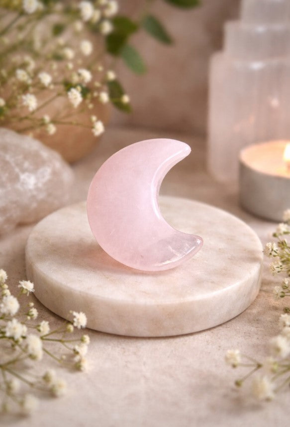 Rose Quartz Crescent Moon