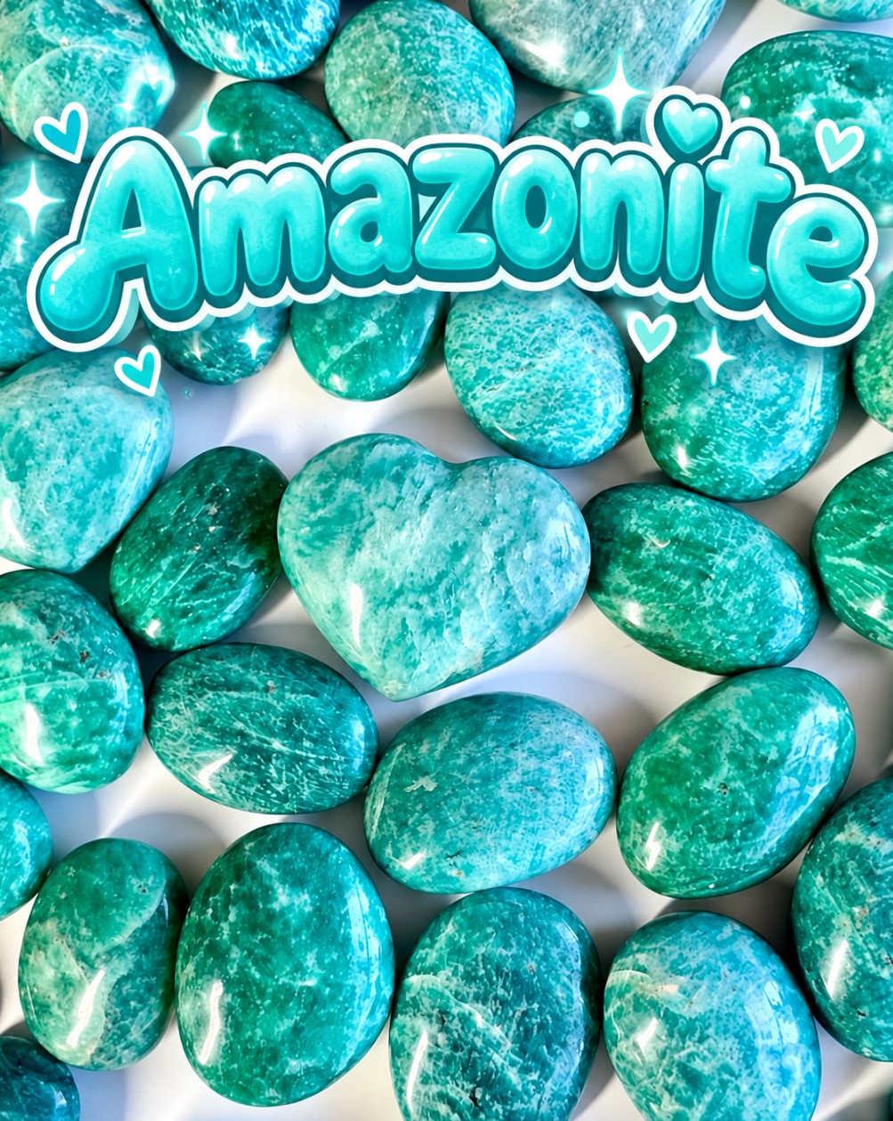 Amazonite Palm Stones | Deep Teal & Emerald Green | Intuitively choosen