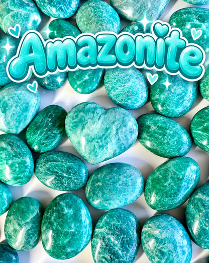 Amazonite Palm Stones | Deep Teal & Emerald Green | Intuitively choosen