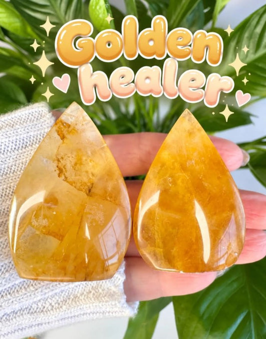 Golden Healer Quartz Mini Flames | Golden Crystal Carvings