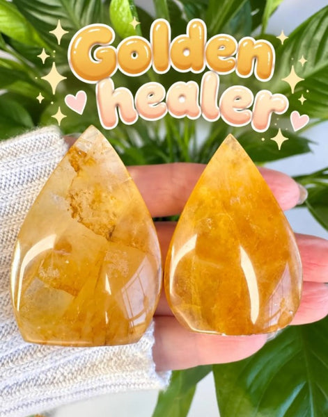 Golden Healer Quartz Mini Flames | Golden Crystal Carvings