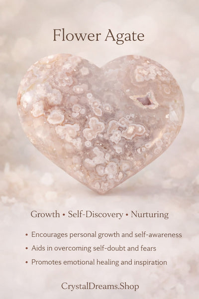Flower Agate Heart – Growth & Emotional Healing