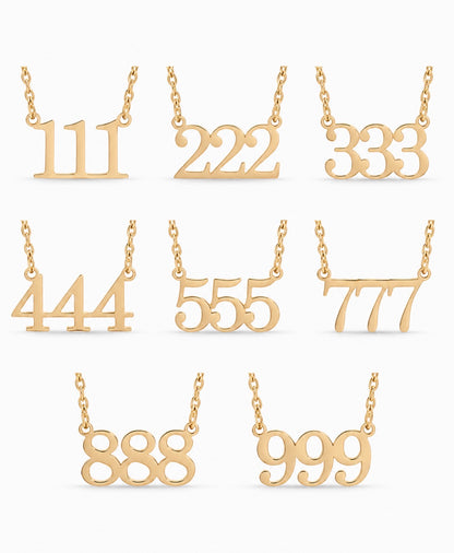 Angel number necklace| 18K Gold Over Sterling Silver Angel Number Necklace | 111–888 ✨