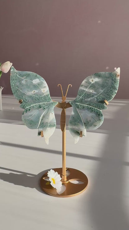 Beautiful Moss Agate Butterfly -S