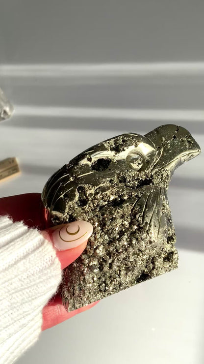 Pyrite Eagle Carving | Abundance, Protection & Confidence Crystal