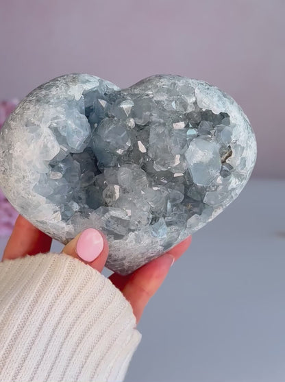 Beautiful Celestite Heart-F