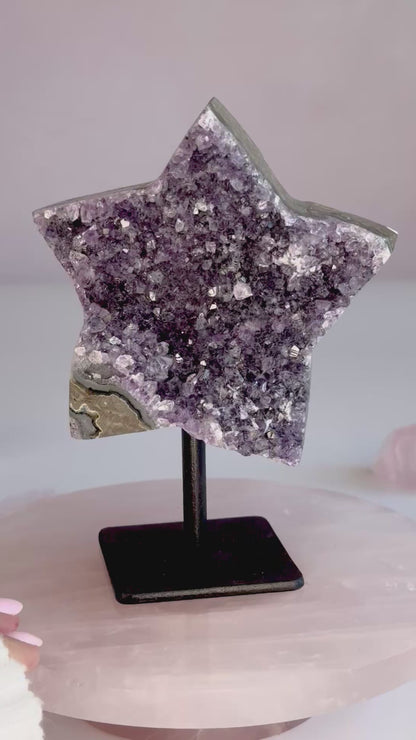 Amethyst Star on stand