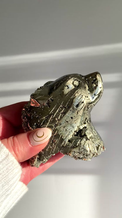 Pyrite Bear Carving – Strength • Protection • Courage