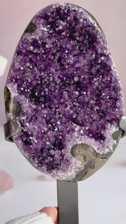Amethyst Cluster from Uruguay on Custom Stand