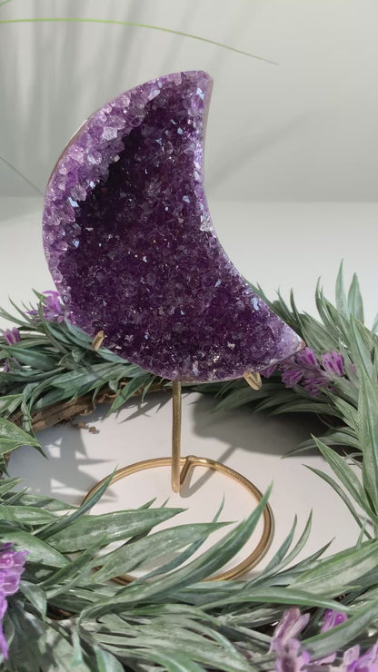 Amethyst Moon on Stand