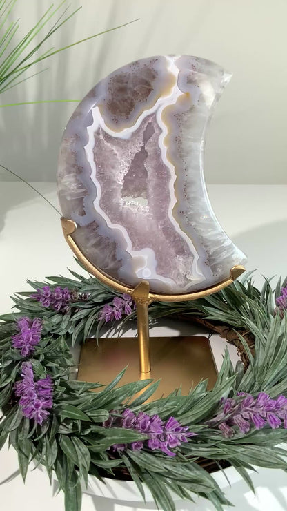 Agate Moon - Beautiful Druzy -C